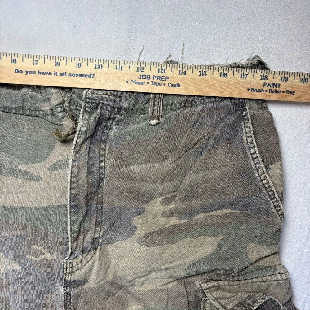 Y2K Abercrombie & Fitch Cargo Shorts Mens 32 Camo Vintage Fatigues Paratrooper - Picture 7 of 13